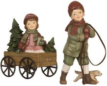 Dekorativní soška - děti s vozíkem, Clayre & Eef