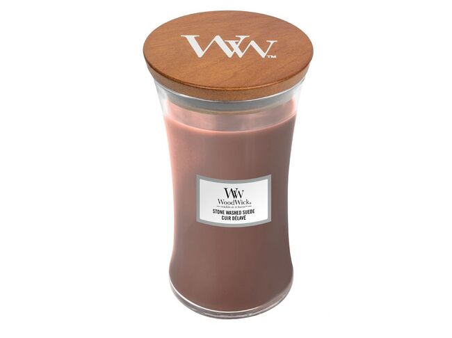 WoodWick sklo velké Stone Washed Suede
